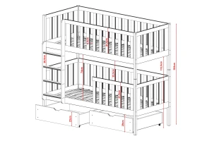 MANUEL 90x200 Natur Kiefer Etagenbett Deine Möbel