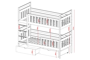 MICO 90x200 Natur Kiefer Etagenbett Deine Möbel