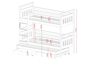 SARAH 90x200 Aschgrau Etagenbett Deine Möbel