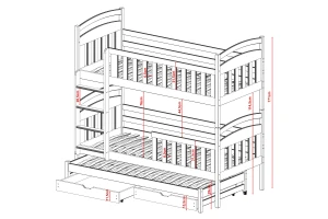 VIKI 90x200 Natur Kiefer Etagenbett Deine Möbel