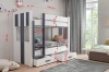 Detaillierte Maßangaben für das Etagenbett: Höhe 160 cm, Länge 194 cm und Breite 93 cm.
