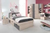Modernes Jugendzimmer-Set in Eiche-Optik und Anthrazit mit Bett, Kleiderschrank und Schreibtisch.