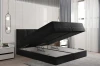 Funktionales Boxspringbett in Schwarz mit großem Stauraum durch aufklappbaren Bettkasten.