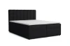Schwarzes Boxspringbett mit Bettkasten und gestepptem Kopfteil