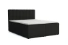 Anthrazitfarbenes Boxspringbett mit Bettkasten und gestepptem Kopfteil