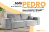 Werbebanner für Sofa Pedro in Hellgrau mit Cord-Bezug und modernem Design von DeineMöbel24.