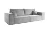 Graues 3-Sitzer Cordsofa in moderner Blockoptik.