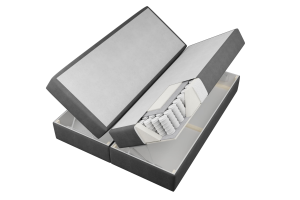 EDEN 120x200 Velour Paros 6 Grau Boxspringbett mit Bettkasten Deine Möbel