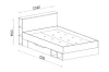 Maßskizze für das Funktionsbett mit genauen Abmessungen in Millimetern für die Planung.