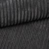 Nahaufnahme der dunkelgrauen Cord-Stoffstruktur, ideal für weiche Bezüge und Kissen im Kinderzimmer.