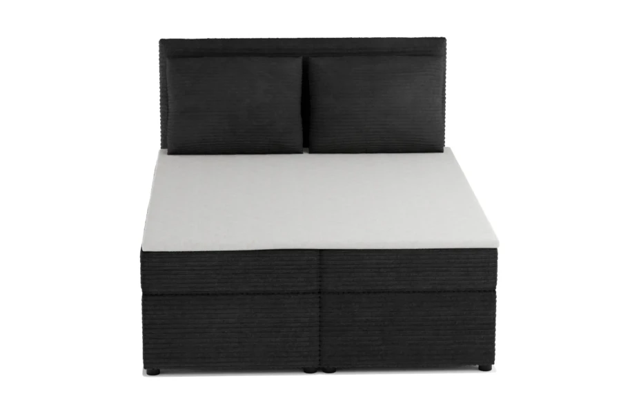 TAMI-Boxspringbett-mit-Bettkasten-Topper-Cord-Schwarz-Deine-Moebel