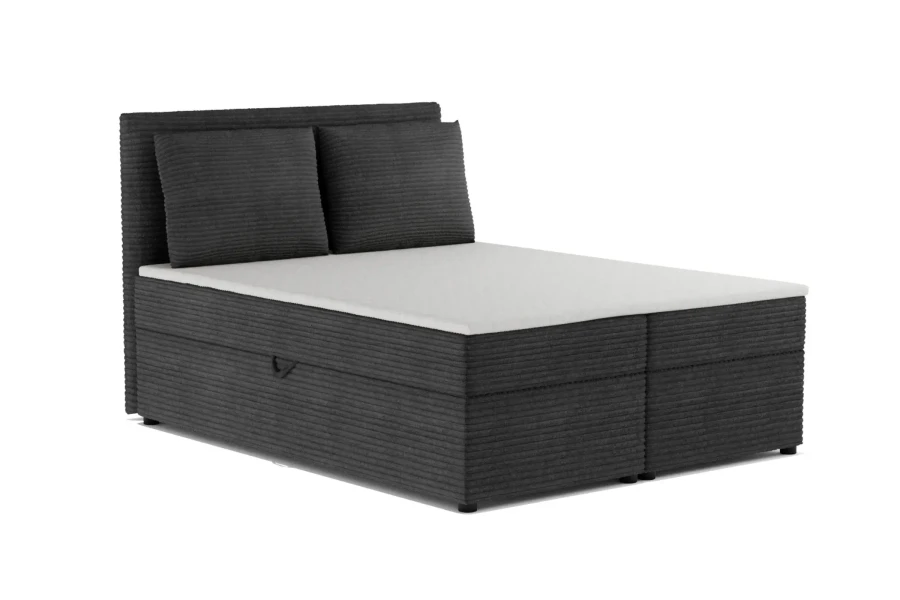 TAMI-Boxspringbett-mit-Bettkasten-Topper-Cord-Schwarz-Deine-Moebel