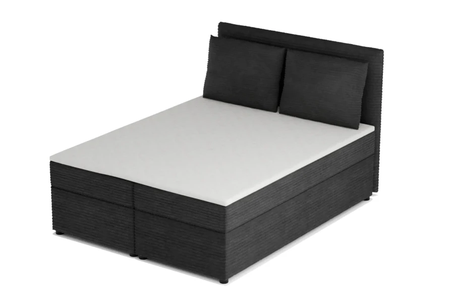 TAMI-Boxspringbett-mit-Bettkasten-Topper-Cord-Schwarz-Deine-Moebel