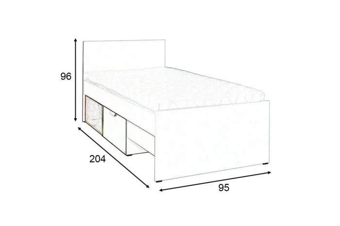 JUSTIN 15 Jeugdbed Kinderbed Bed 90x200 voor jeugdkamer kinderkamer slaapkamer Jouw Meubels