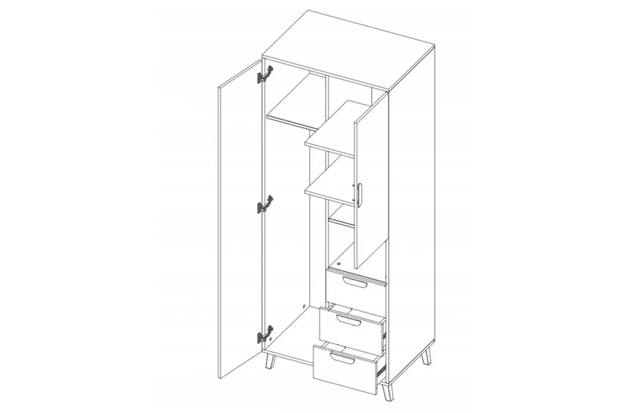 JUSTIN-2-Kinderkleiderschrank-Kleiderschrank-2-tuerig-Drehtürenschrank-Deine -Moebel
