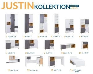 JUSTIN 7 Kommode Jugendkommode Sideboard 120 cm breit Kinderzimmer Jugendzimmer Schlafzimmer Deine Möbel