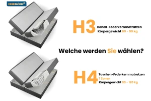 FLO 90x200 Kronos 34 Anthrazit Boxspringbett mit Bettkasten Deine Möbel