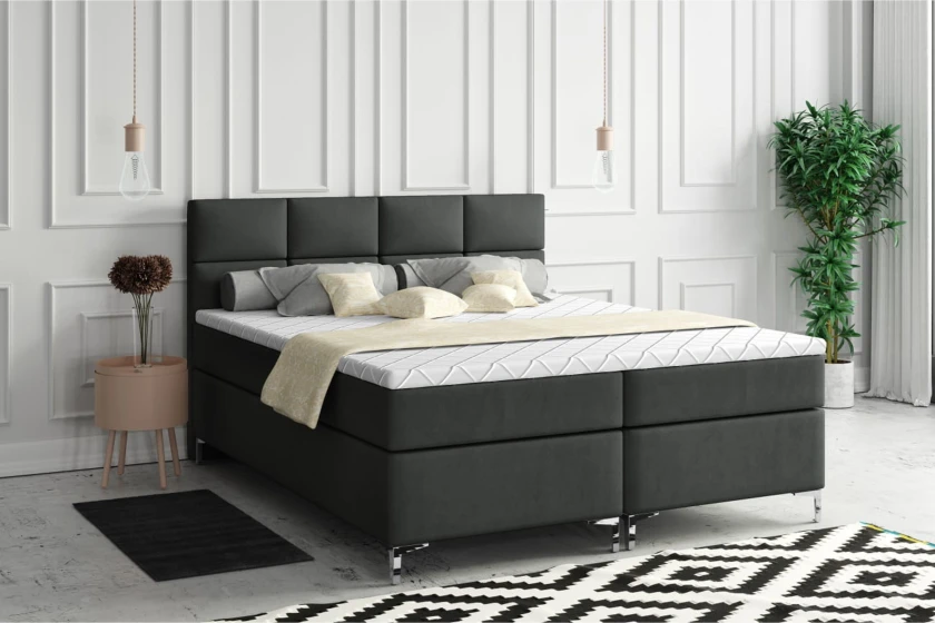 KENNY 120x200 Kronos 34 Anthrazit Boxspringbett mit Bettkasten Deine Möbel