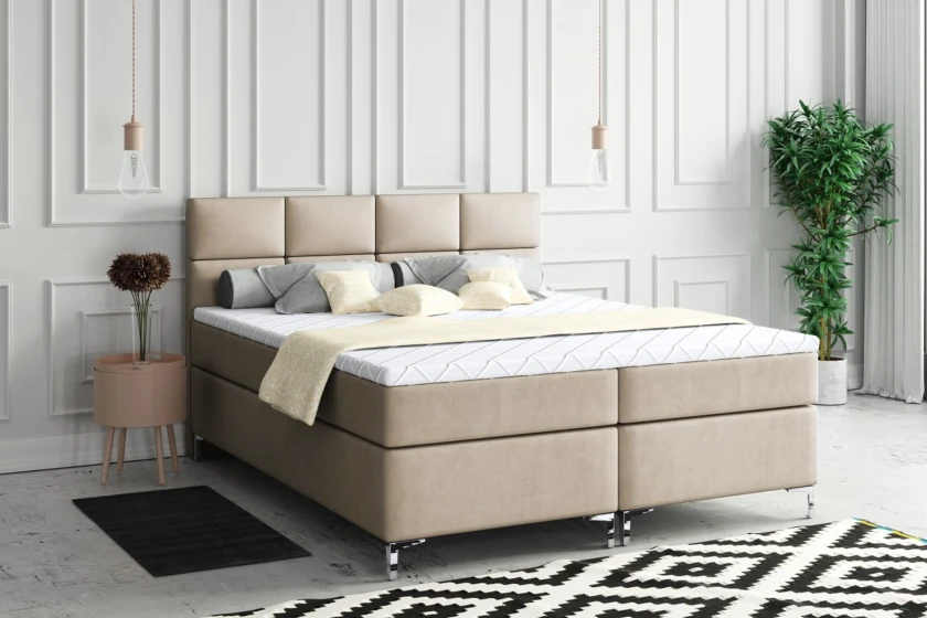 KENNY 120x200 Paros 2 Beige Boxspringbett mit Bettkasten Deine Möbel