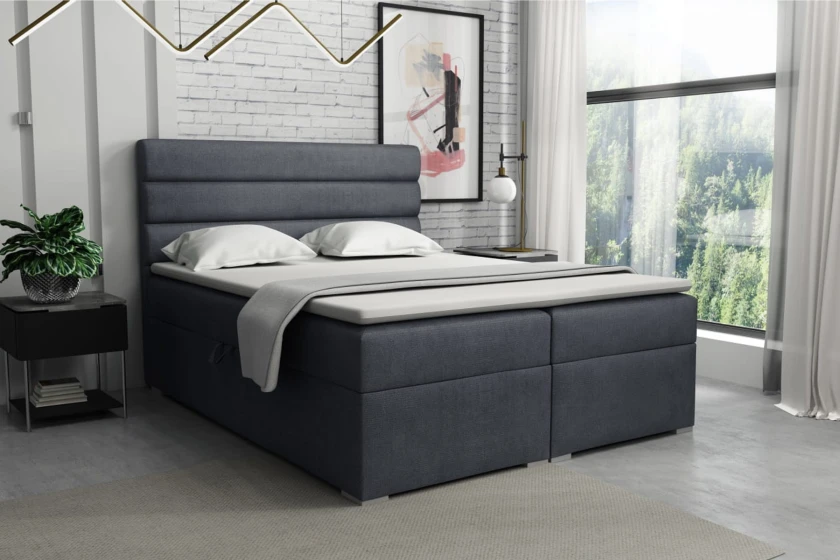 KORNEL 180x200 Paros 6 Dunkelgrau Boxspringbett mit Bettkasten Deine Möbel