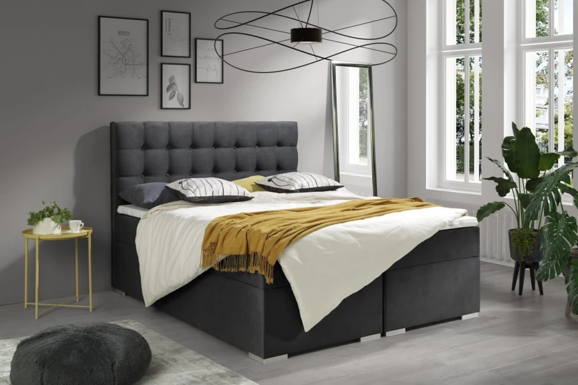 MAGIC 120x200 Kronos 34 Anthrazit Boxspringbett mit Bettkasten Deine Möbel