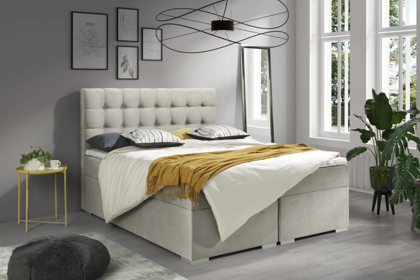 MAGIC 160x200 Paros 2 Beige Boxspringbett mit Bettkasten Deine Möbel