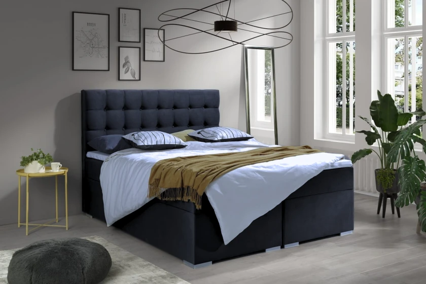 MAGIC 160x200 Paros 6 Dunkelgrau Boxspringbett mit Bettkasten Deine Möbel