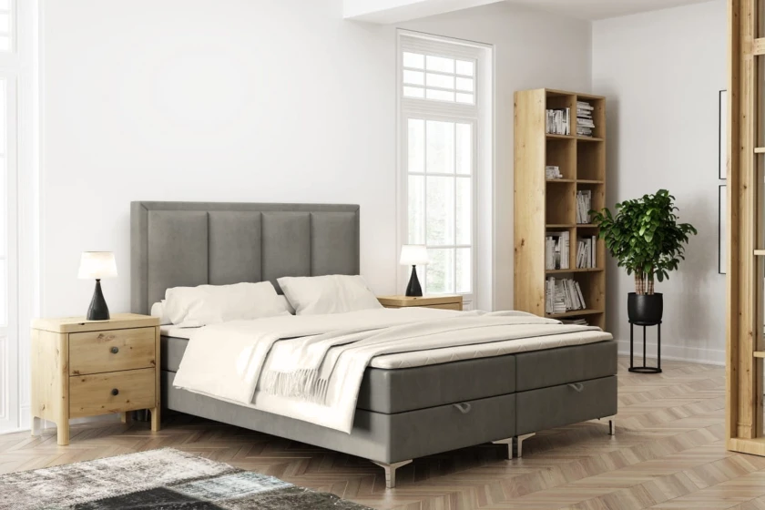 MEG 140x200 Paros 2 Beige Boxspringbett mit Bettkasten Deine Möbel