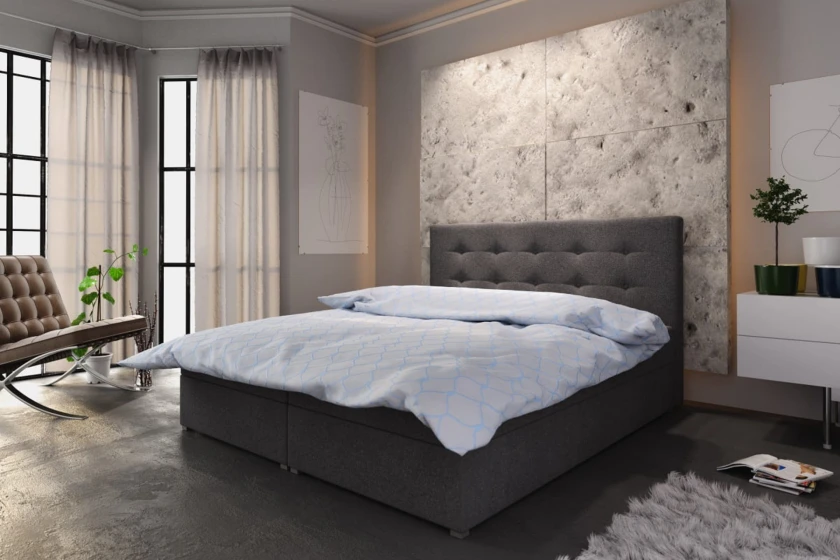 MIAMI 180x200 Cosmic 100 Schwarz Boxspringbett mit Bettkasten Deine Möbel