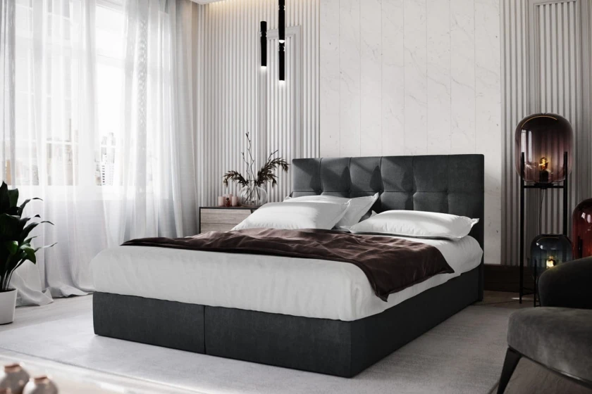 NANCY 180x200 Cosmic 100 Schwarz Boxspringbett mit Bettkasten Deine Möbel