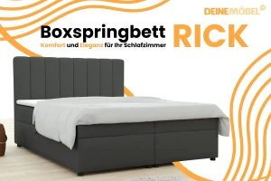 RICK 160x200 Velutto 2 Creme Boxspringbett mit Bettkasten Deine Möbel
