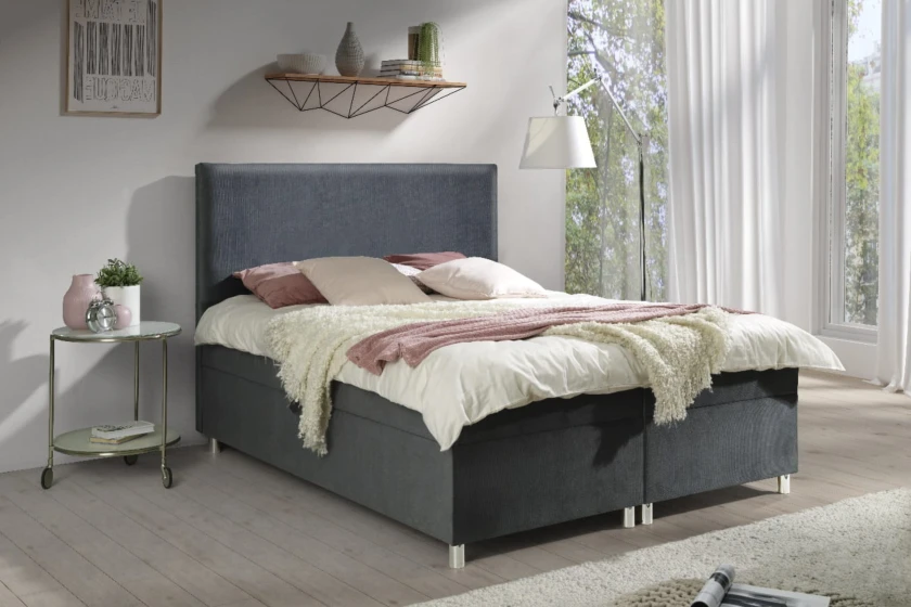 ANGIE 180x200 Paros 6 Dunkelgrau Boxspringbett mit Bettkasten Deine Möbel