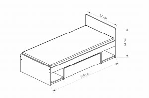 ARCO 09 Kinderbett Jugendbett Einzelbett Bett 90x195 cm 90x200 Kinderbett Einzelbett mit Schublade Deine Möbel 
