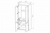 Maßskizze für Kleiderschrank mit Abmessungen: 80 cm Breite und 195 cm Höhe.