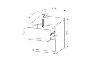 ARCO 10 Nachttisch Nachtkomode Schlafzimmer Kinderzimmer 40 cm breit Deine Möbel 