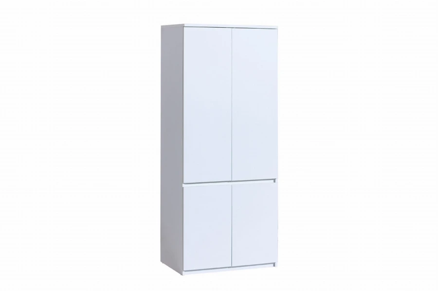 Moderner Kleiderschrank in Weiß, zweitüriges Design für Schlafzimmer, Kinderzimmer oder Büro.