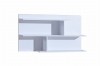 Minimalistisches weißes Wandboard mit asymmetrisch angeordneten Regalfächern.