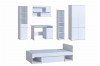 White complete set for youth rooms with bed, wardrobe, desk and shelves