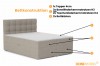 Detailed construction of the boxspring bed with topper, mattress and storage box.