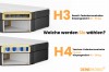 Infografik zum Härtegrad-Vergleich: H3 Bonell-Federkern vs. H4 Taschen-Federkernmatratze.