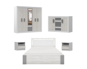 HEAVEN II Schlafzimmer Set Komplettschlafzimmer Kleiderschrank 230 cm breit Deine Möbel 