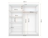 Technische Maße Kleiderschrank 203 cm breit, Innenansicht mit Fachböden.