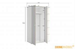 PAXO Kleiderschrank mit Regalen Deine Möbel  