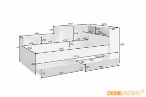 PAXO Kinderbett 90x200 Jugendbett Deine Möbel 
