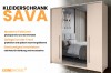 Kleiderschrank Sava in Beige mit Spiegelfront und praktischen Falttüren für viel Stauraum im Schlafzimmer.