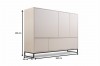 Abmessungen des Highboards: 160x120x45 cm, modernes Design in Beige.