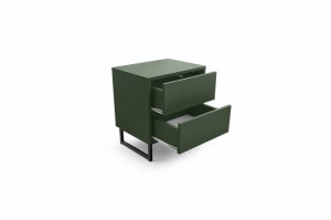 GENEVE 43 cm breit Nachttisch Nachtkommode Sandbeige Dunkelgrün Deine Möbel 