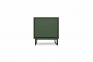 GENEVE 43 cm breit Nachttisch Nachtkommode Sandbeige Dunkelgrün Deine Möbel 