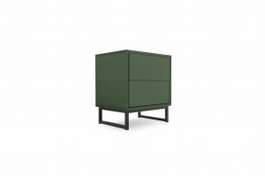 GENEVE 43 cm breit Nachttisch Nachtkommode Sandbeige Dunkelgrün Deine Möbel 