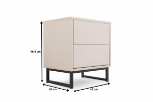 GENEVE 43 cm breit Nachttisch Nachtkommode Sandbeige Dunkelgrün Deine Möbel 